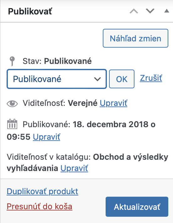 Publikovanie Produktu